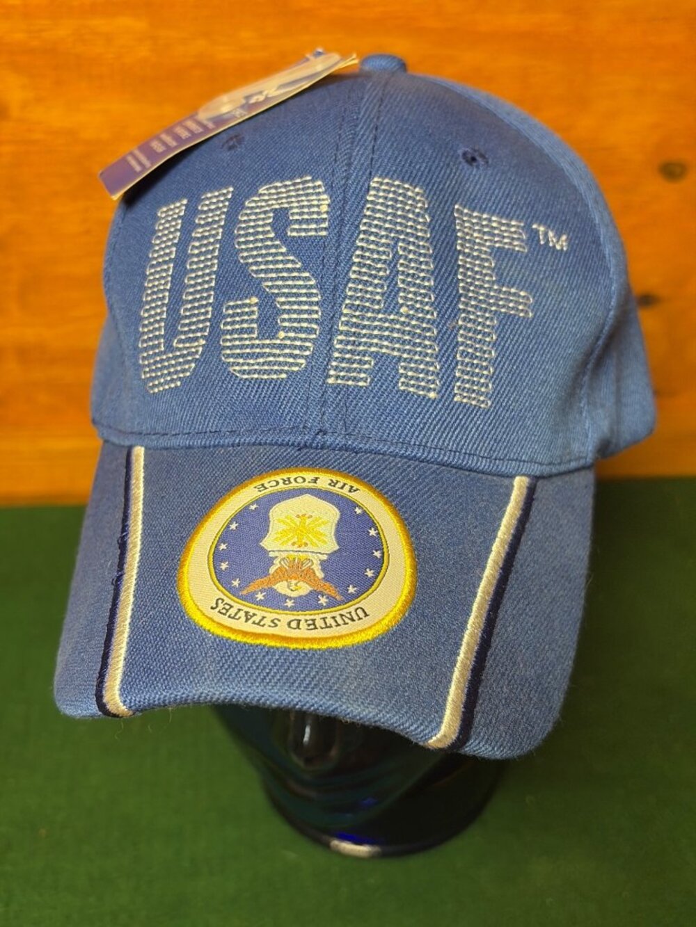 USAF Blue Adj Cap Air Force Logo Embroidered Design Officially Licensed Product